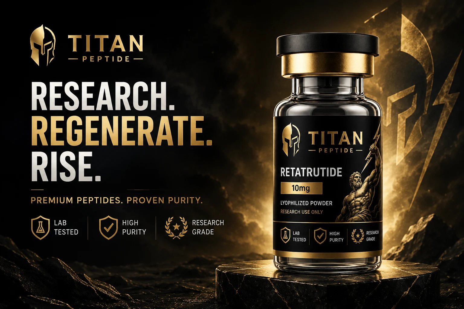 Titan Peptides Australia — 99%+ purity research peptides, HPLC-MS verified, same-day dispatch Australia-wide